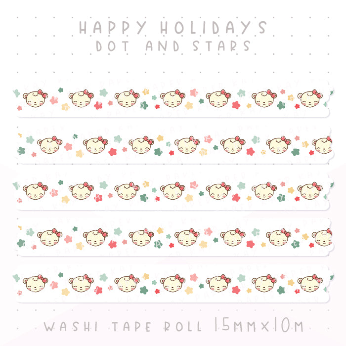 Happy Holidays Dot and Stars Washi Tape