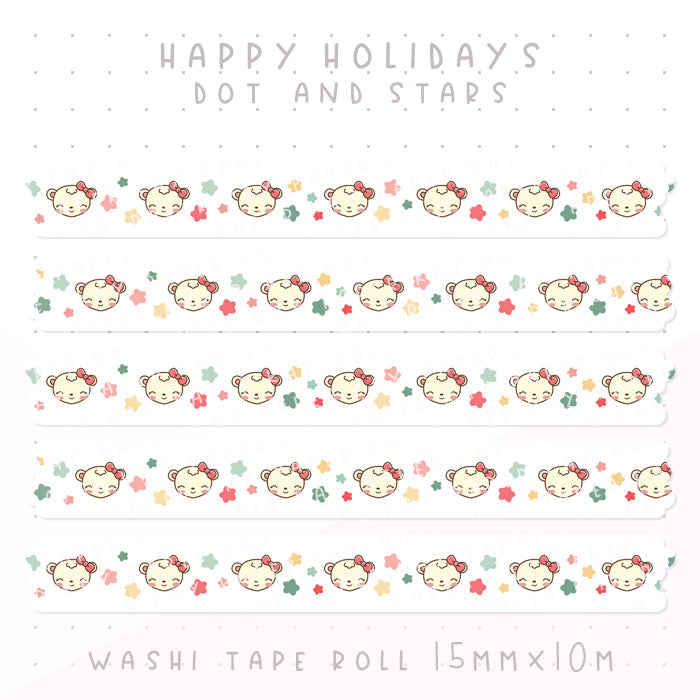 Happy Holidays Dot and Stars Washi Tape