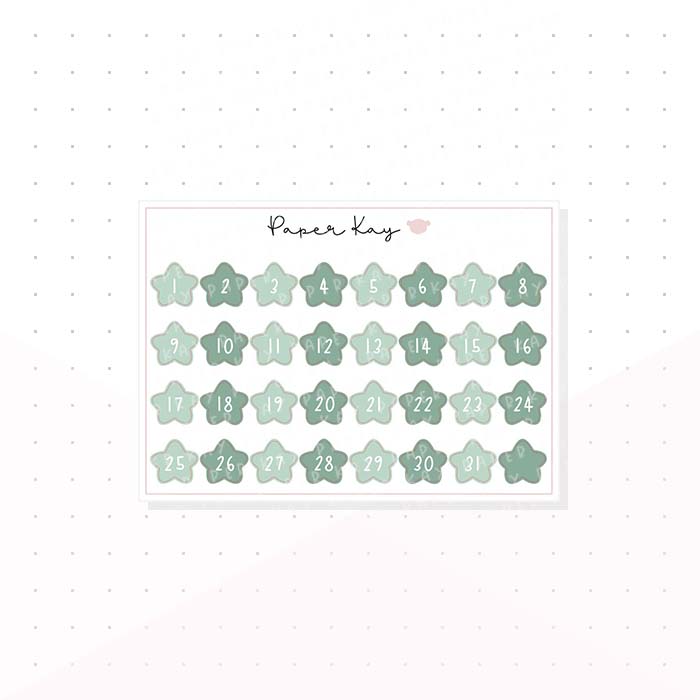 Happy Holidays Star Date Dots - Planner Stickers