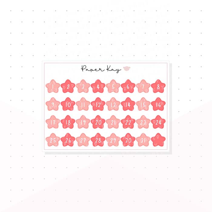 Happy Holidays Star Date Dots - Planner Stickers