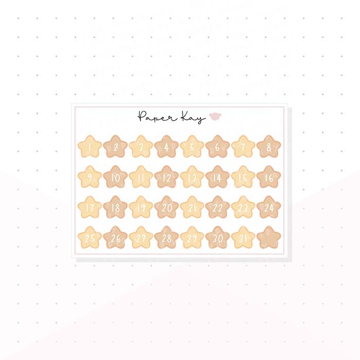 Happy Holidays Star Date Dots - Planner Stickers