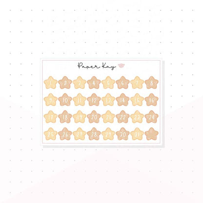 Happy Holidays Star Date Dots - Planner Stickers