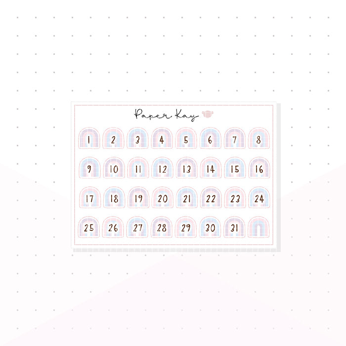 Rainbow Date Dots - Planner Stickers