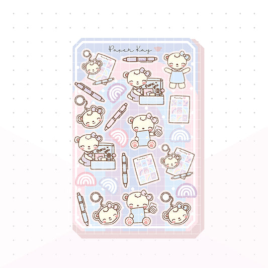 Blue Self Care Deco Bujo Deco Planner Stickers - Paper Kay x PlannerMonkeyCo