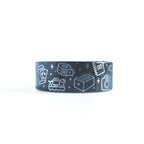 Black Planner Girl Icons Washi Tape - Silver Foiled