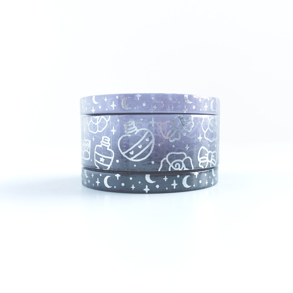 Witchy 02 Washi Tape (Set of 3) - Silver Foil