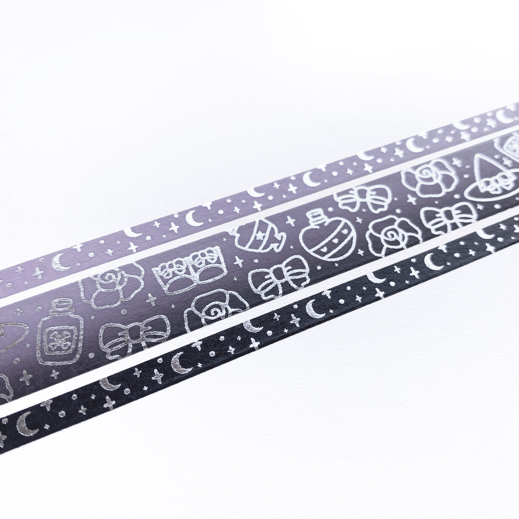 Witchy 02 Washi Tape (Set of 3) - Silver Foil
