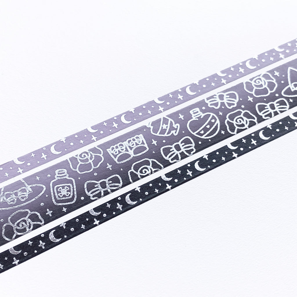Witchy 02 Washi Tape (Set of 3) - Silver Foil