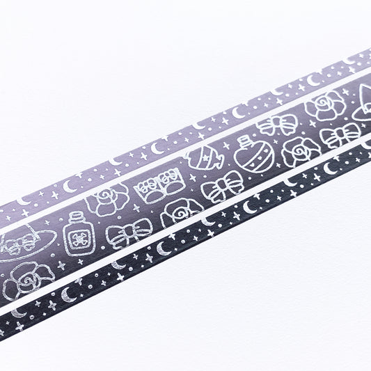 Witchy 02 Washi Tape (Set of 3) - Silver Foil