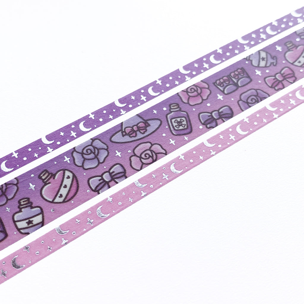 Witchy 01 Washi Tape (Set of 3) - Silver Foil