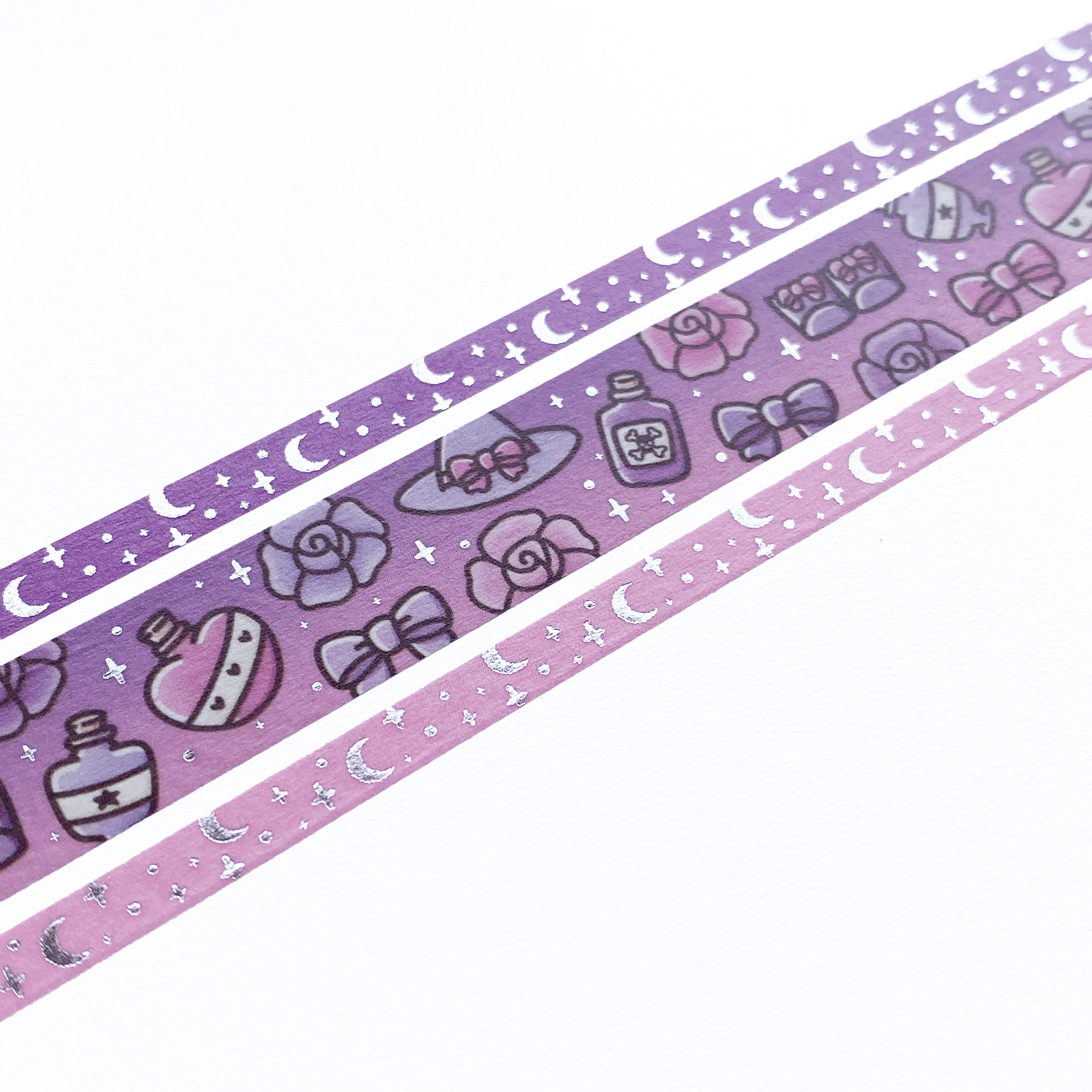 Witchy 01 Washi Tape (Set of 3) - Silver Foil