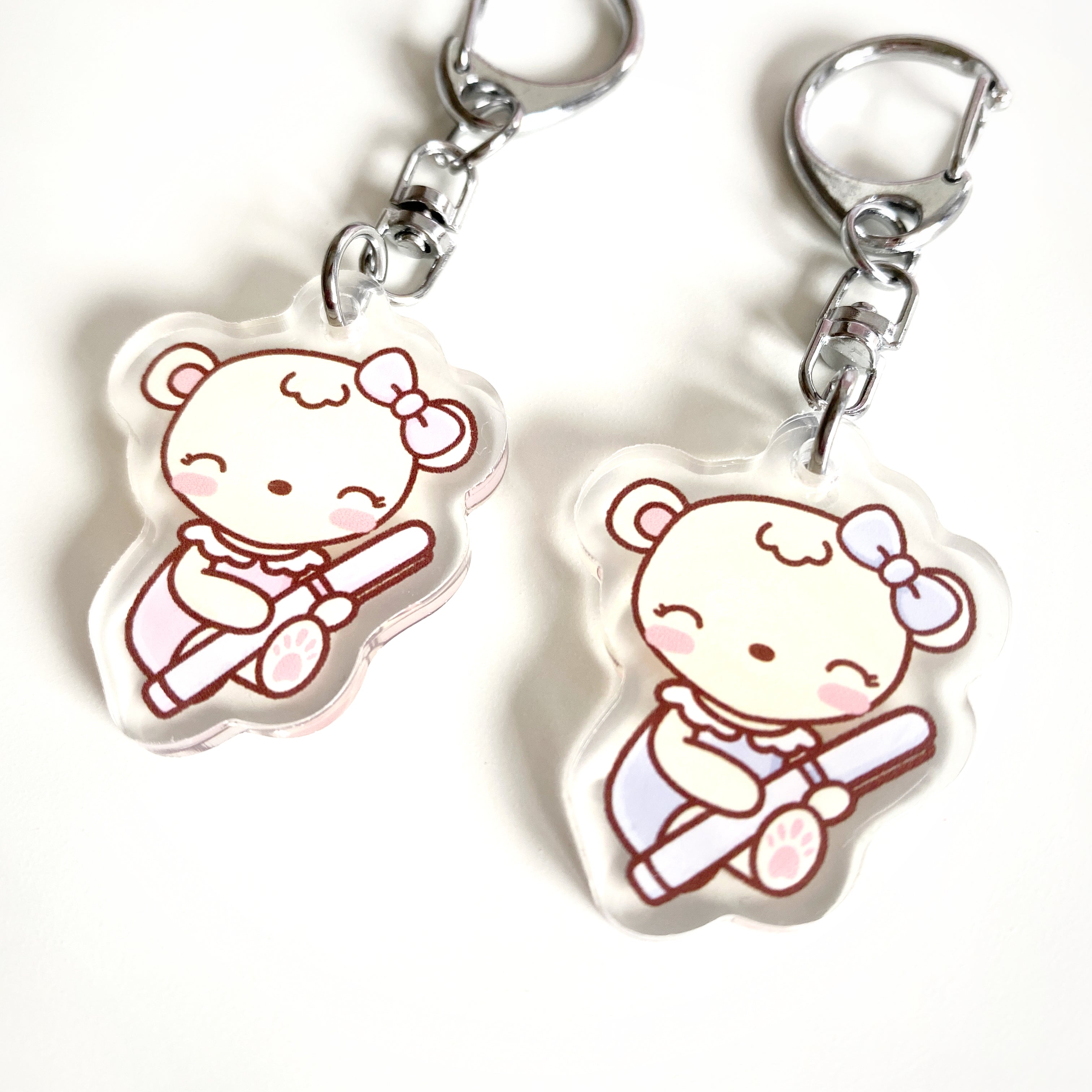 Dot the Bear and Pen Acrylic Keychain