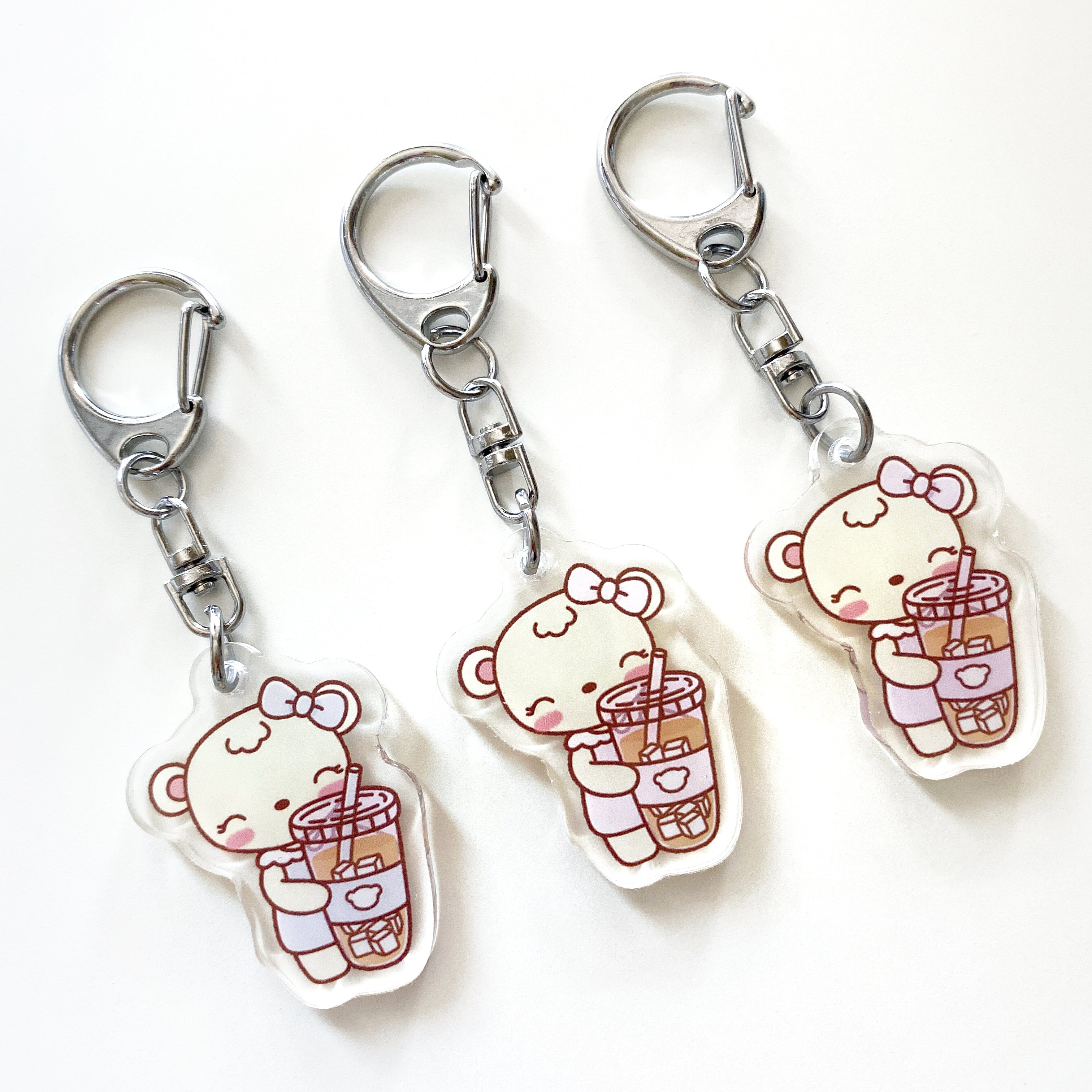 Dot the Bear Iced Coffee Acrylic Keychain