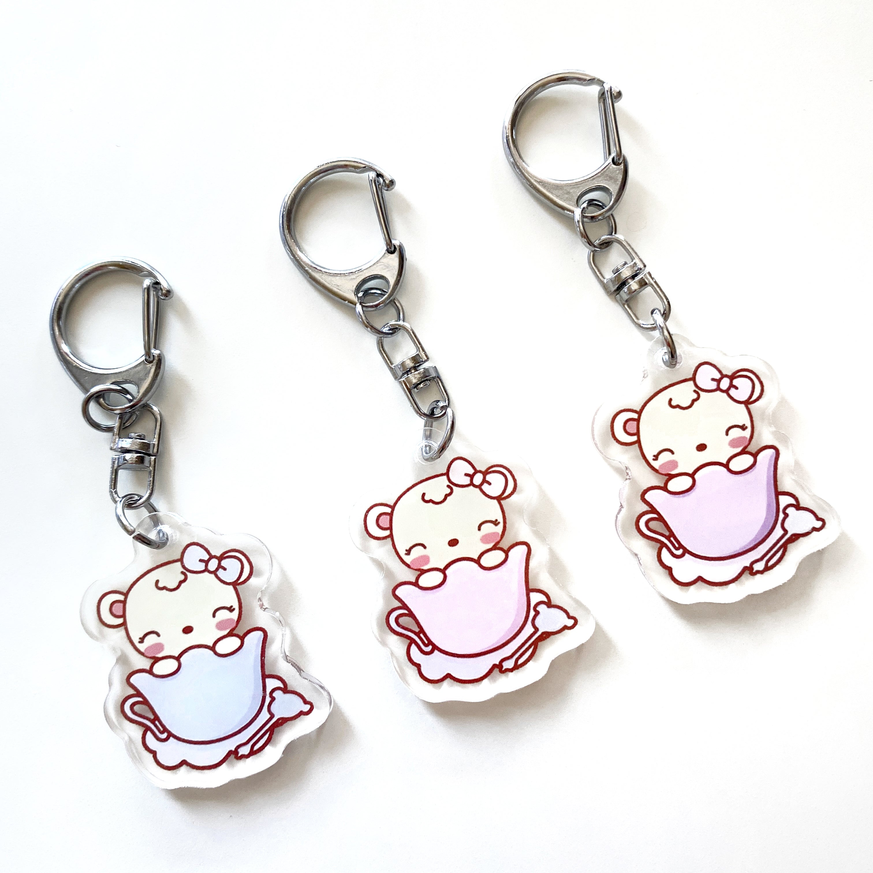 Dot the Bear Teacup Acrylic Keychain