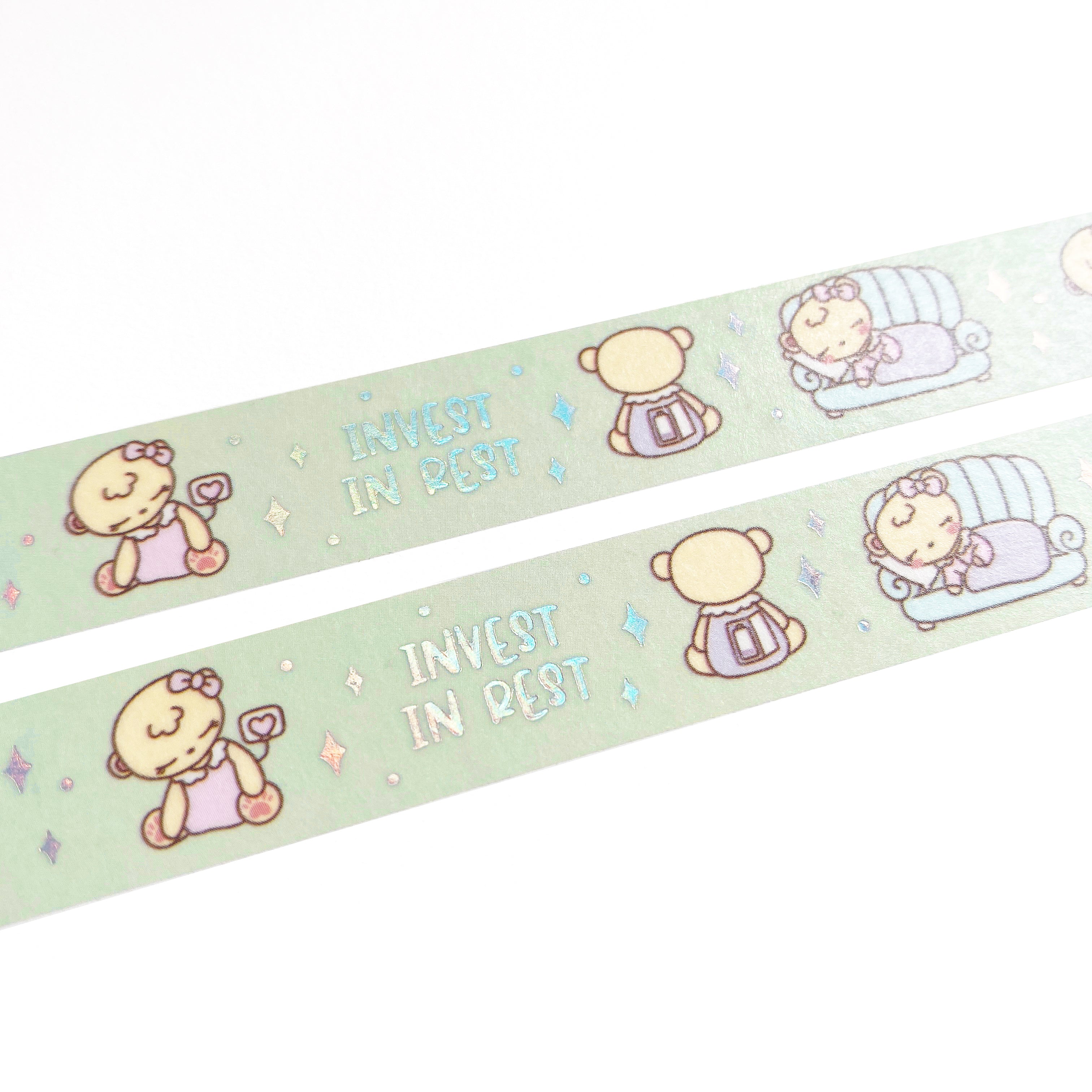 Invest in Rest Washi Tape | Silver Holographic Foil |