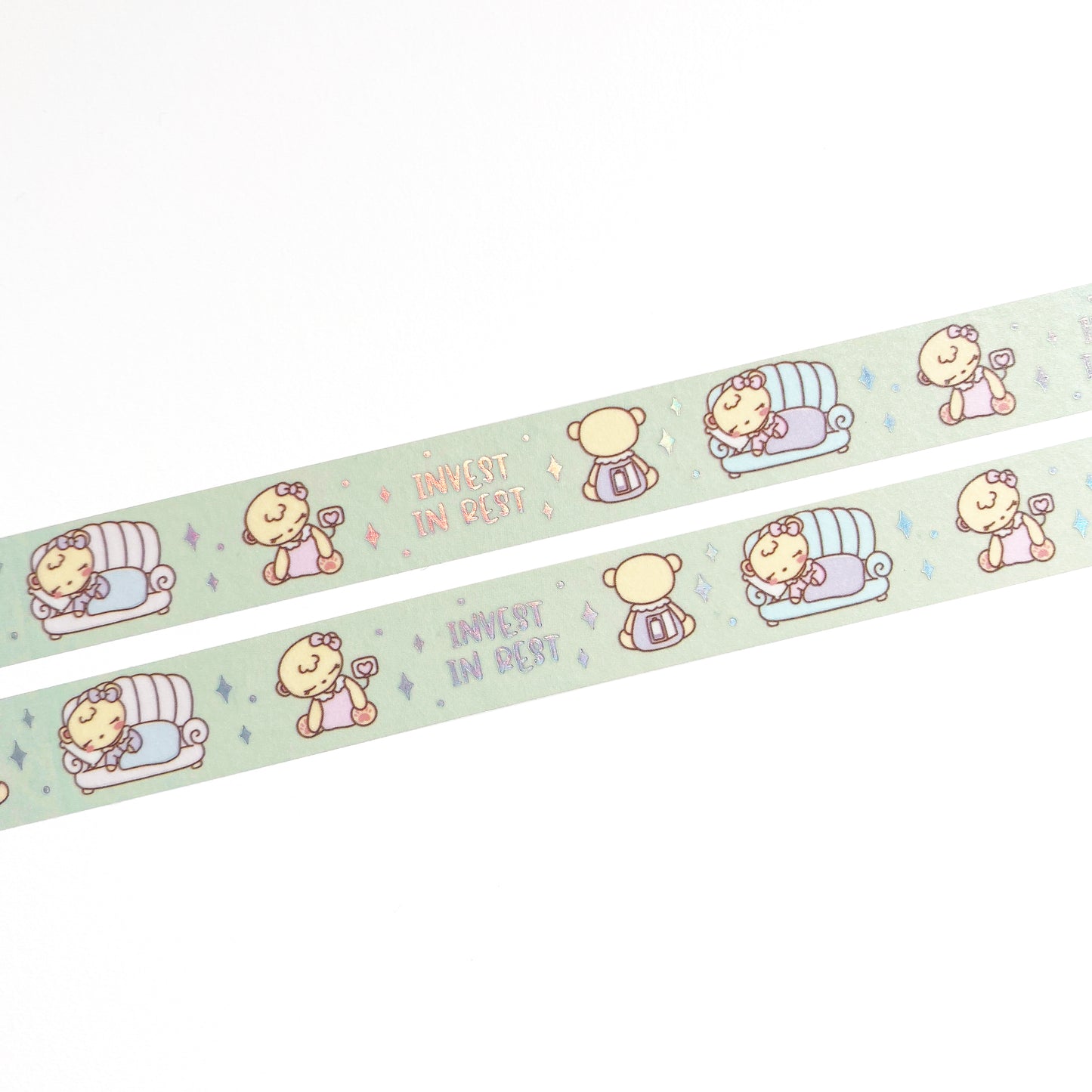 Invest in Rest Washi Tape | Silver Holographic Foil |
