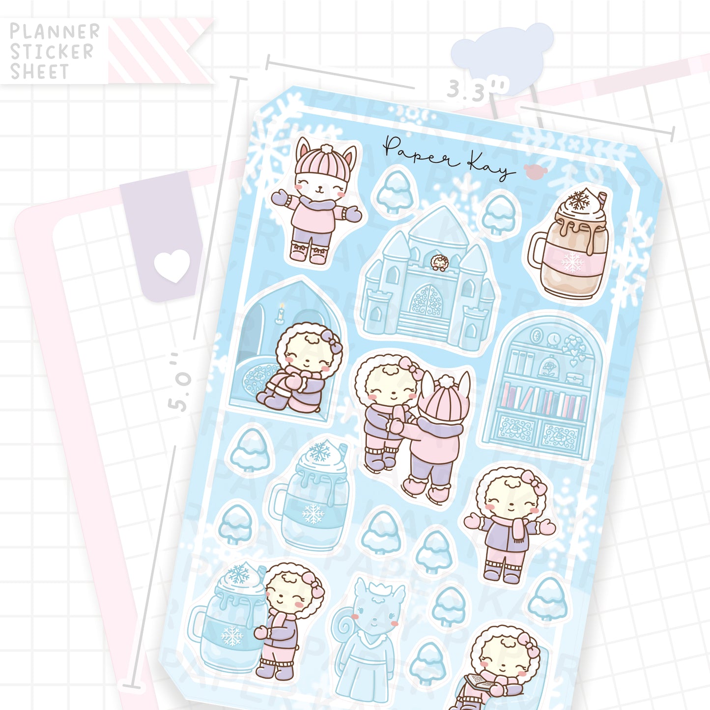 Icy Frame Sticker Icy Winter Bujo Deco Stickers – Paper Kay
