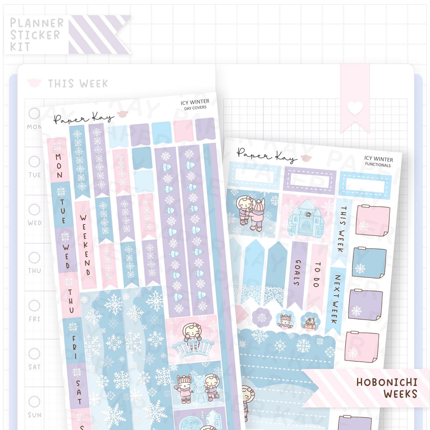Icy Winter Hobonichi Weeks Sticker Kit