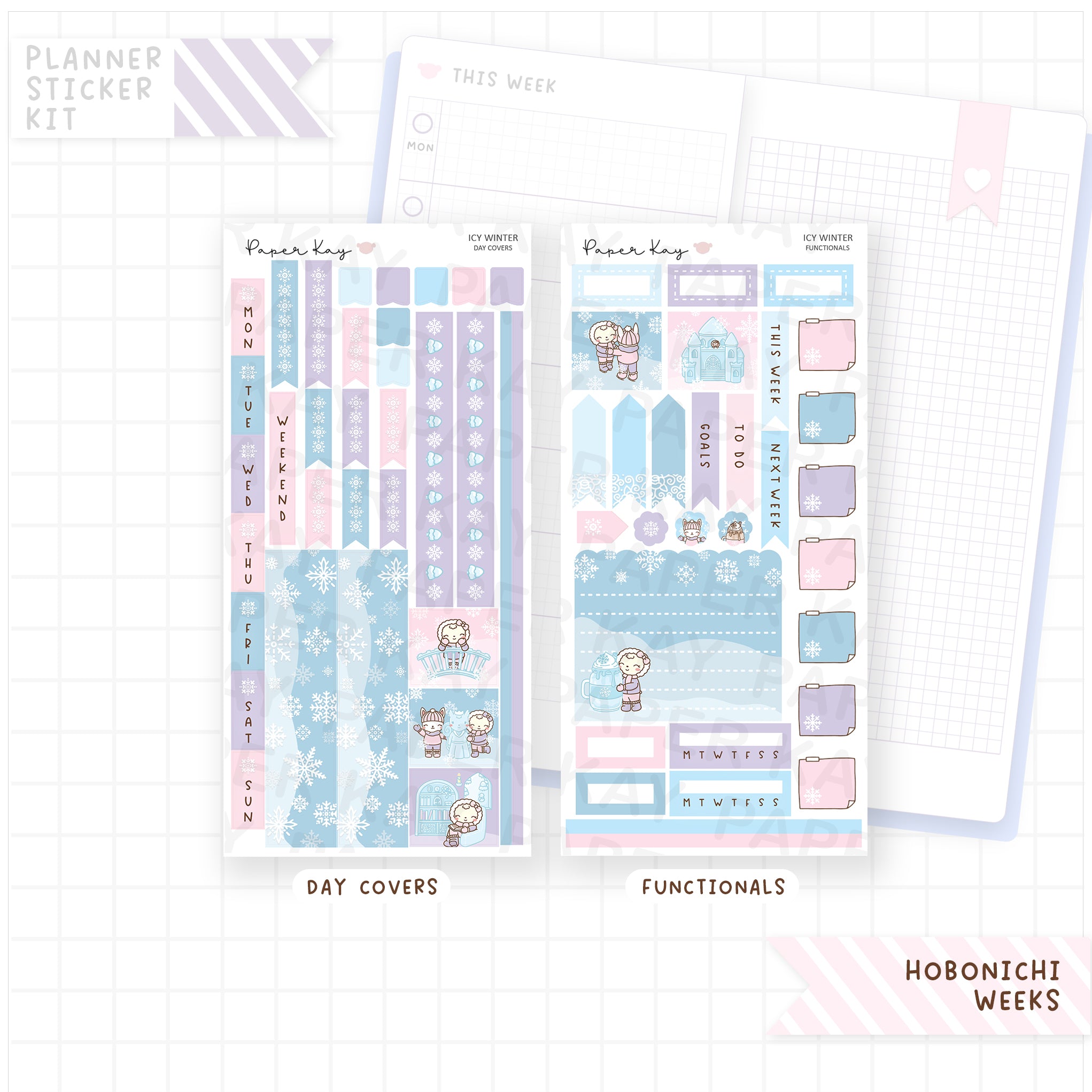 Icy Winter Hobonichi Weeks Sticker Kit