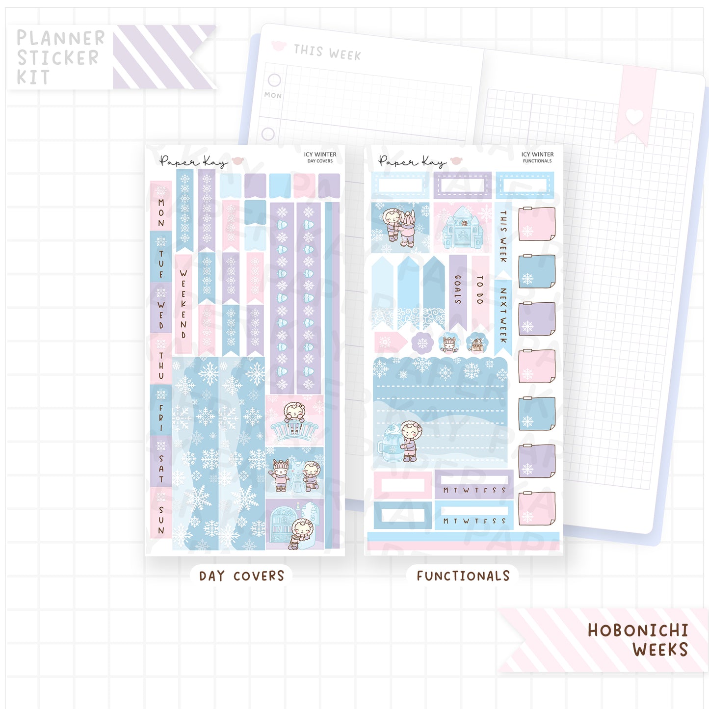 Icy Winter Hobonichi Weeks Sticker Kit – Paper Kay