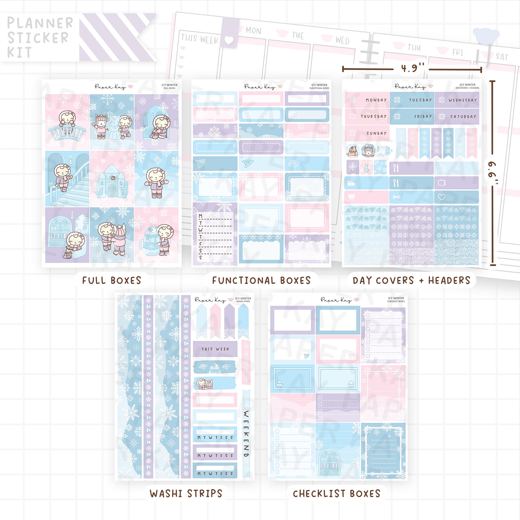 Icy Winter Weekly Vertical Kit