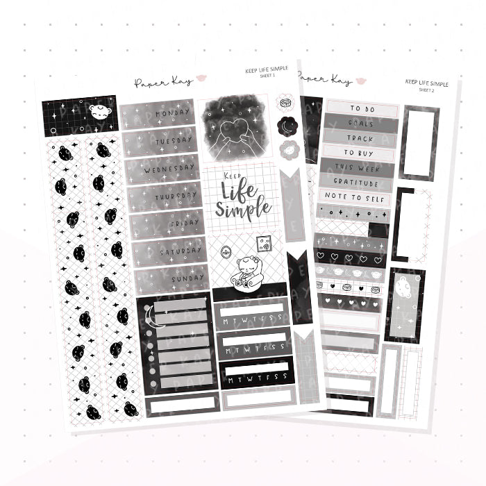Keep Life Simple Hobonichi Cousin Kit - Planner Stickers