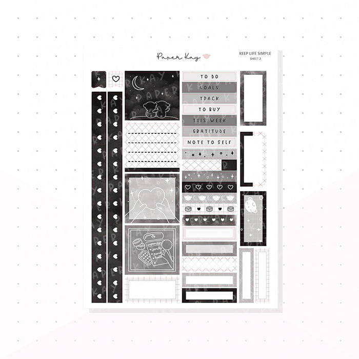 Keep Life Simple Hobonichi Cousin Kit - Planner Stickers