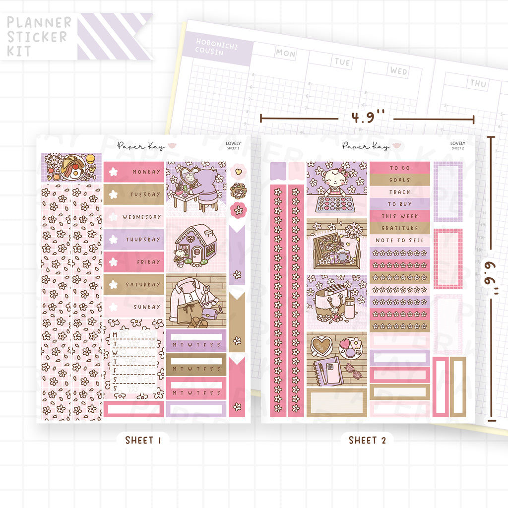 Lovely Hobonichi Cousin Sticker Kit