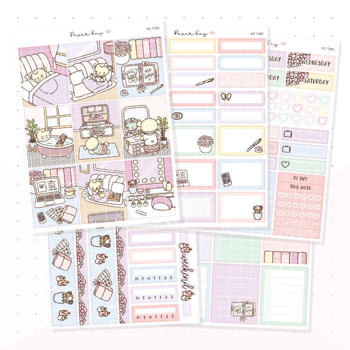 Me Time Weekly Vertical Kit - Planner Stickers