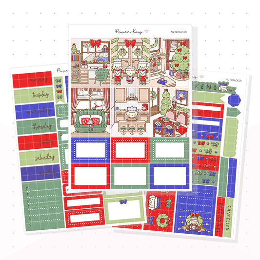 Traditional Nutcracker Weekly Vertical Kit - Planner Stickers