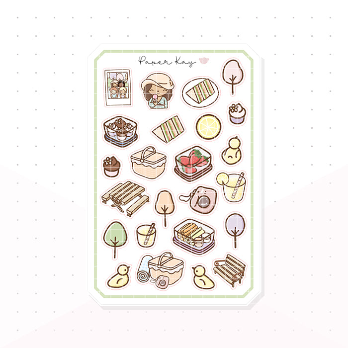 Picnic in the Park Bujo Deco Planner Stickers
