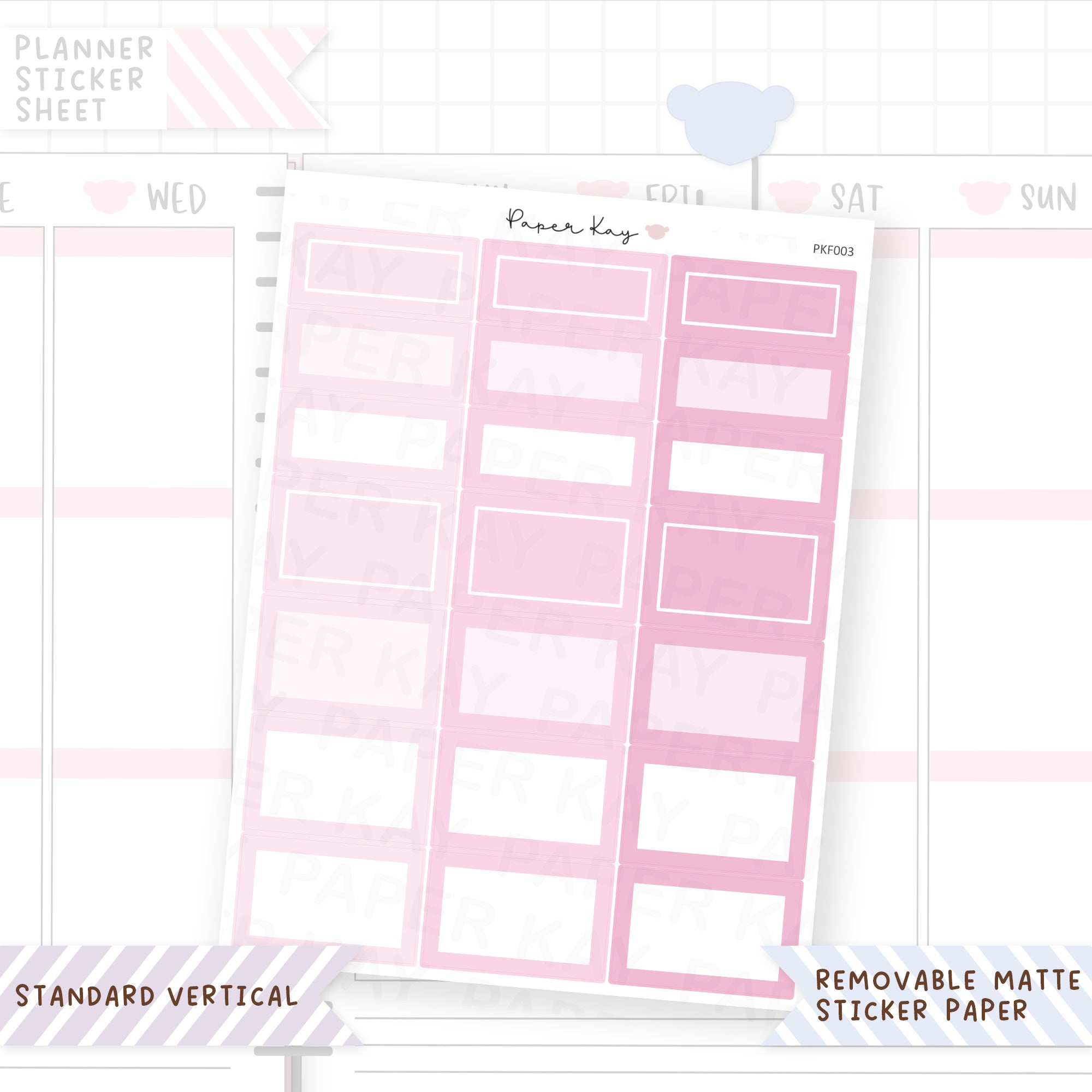 Text Boxes - Square Cornered Functional Stickers – Paper Kay