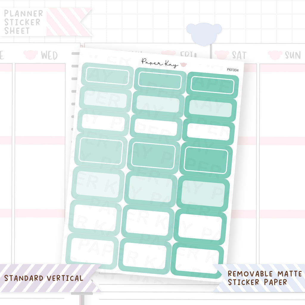 1.5" Wide Text Boxes - Round Cornered Functional Stickers