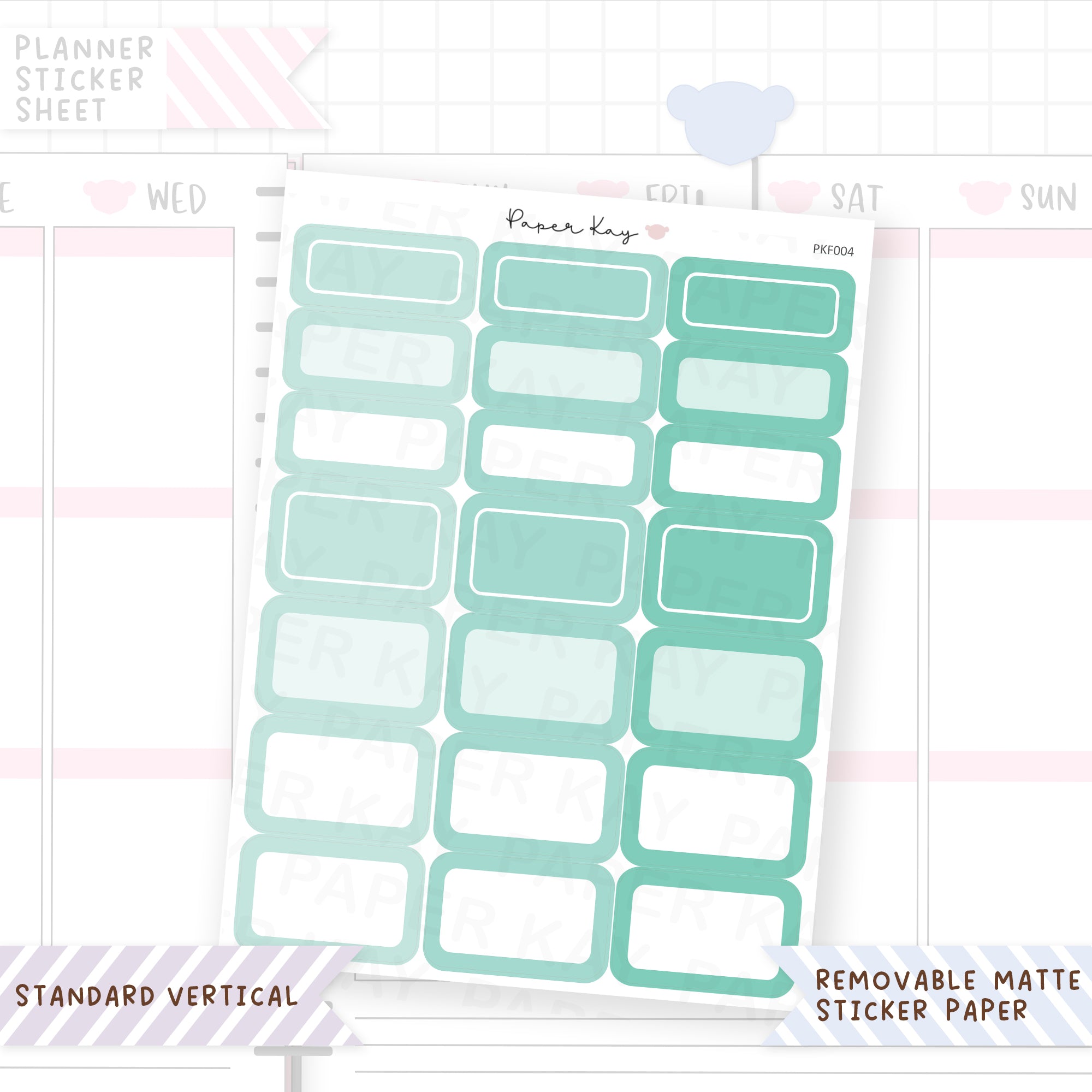 1.5" Wide Text Boxes - Round Cornered Functional Stickers