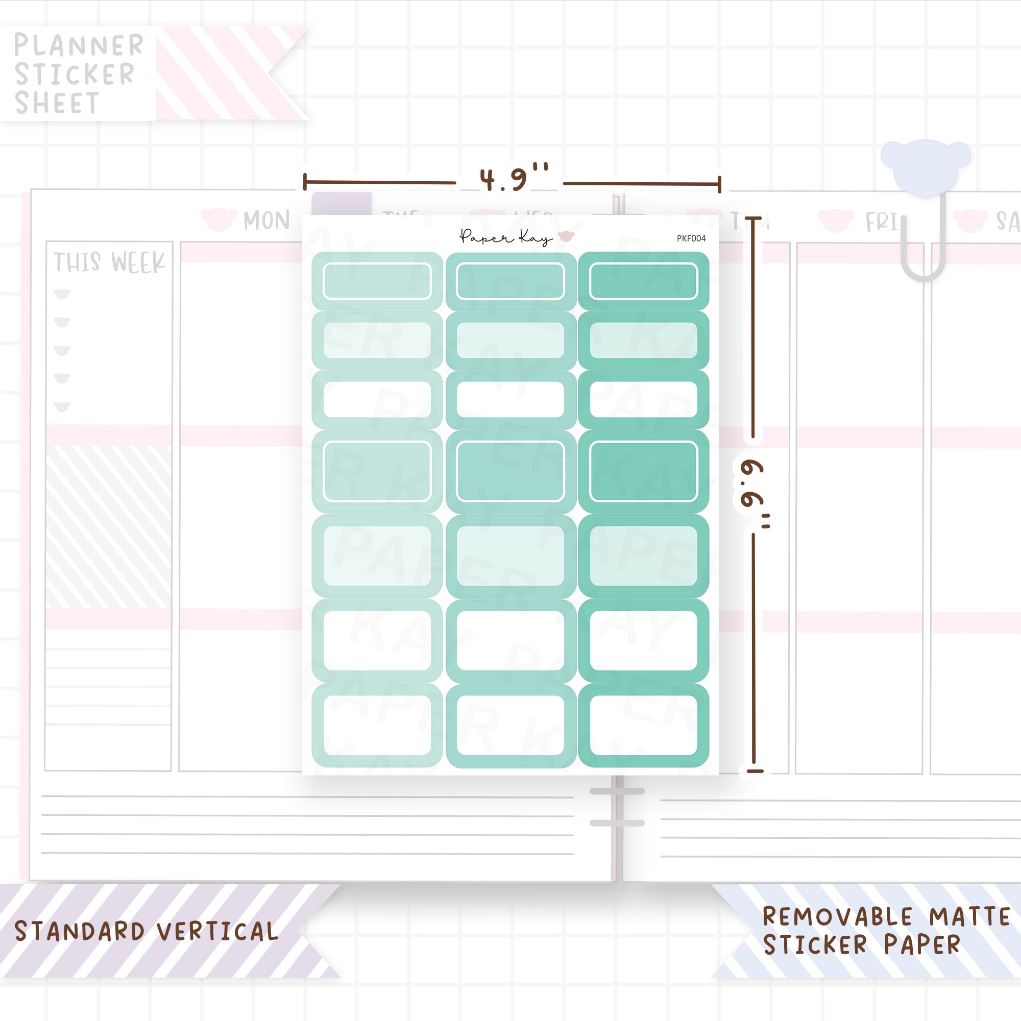 1.5" Wide Text Boxes - Round Cornered Functional Stickers
