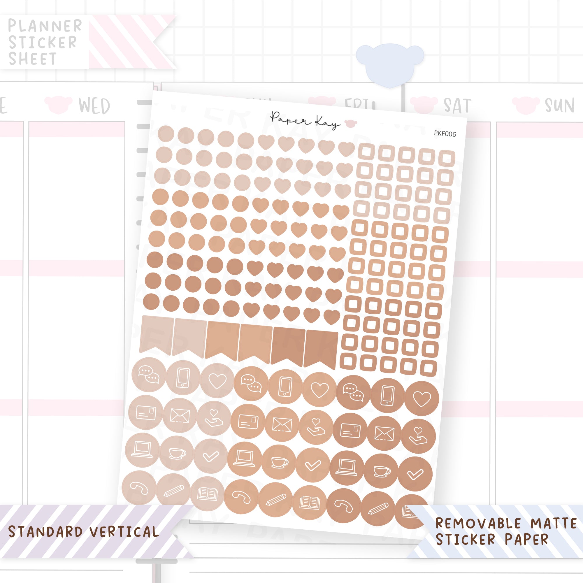 Standard Vertical Tick Boxes and Icons - Functional Stickers