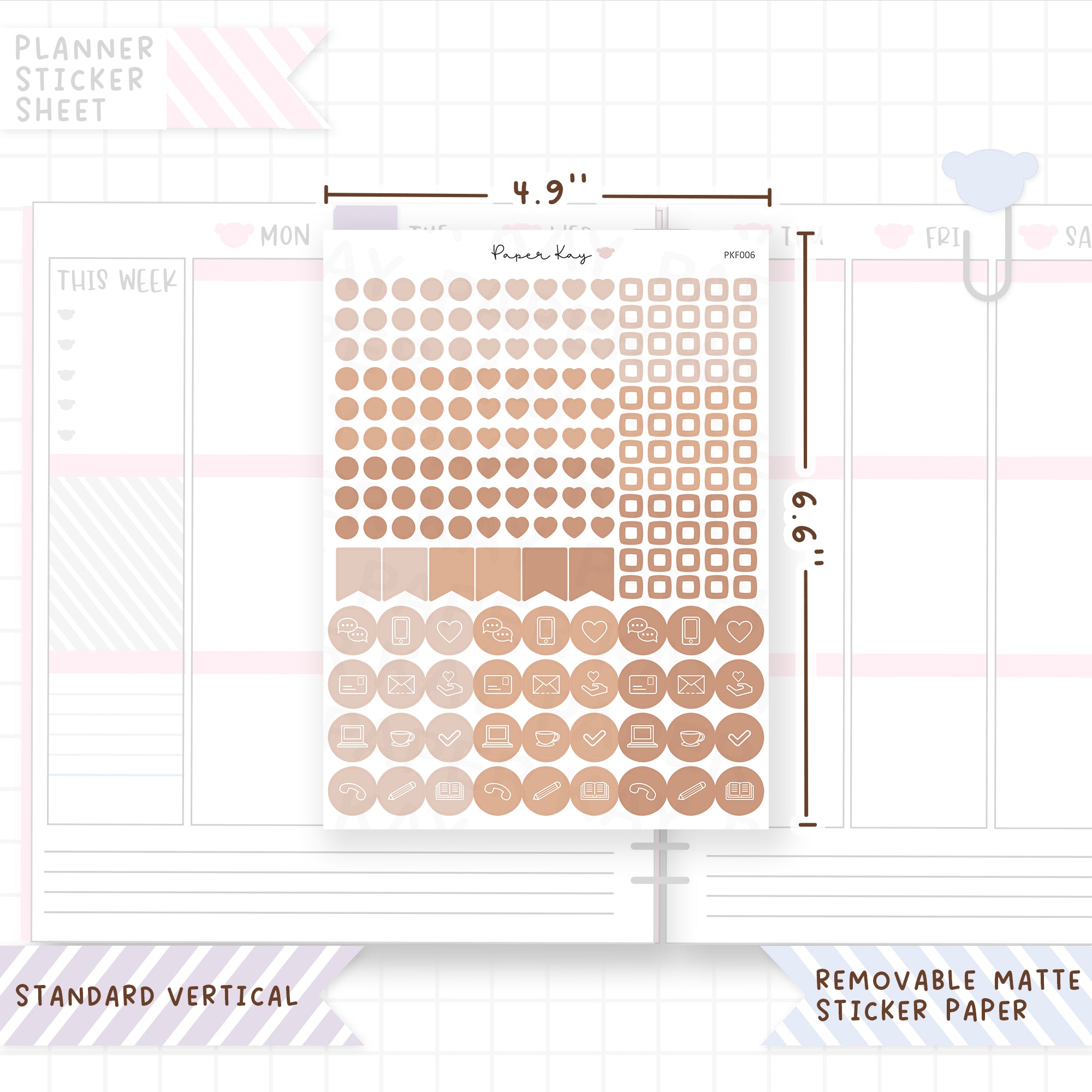 Standard Vertical Tick Boxes and Icons - Functional Stickers