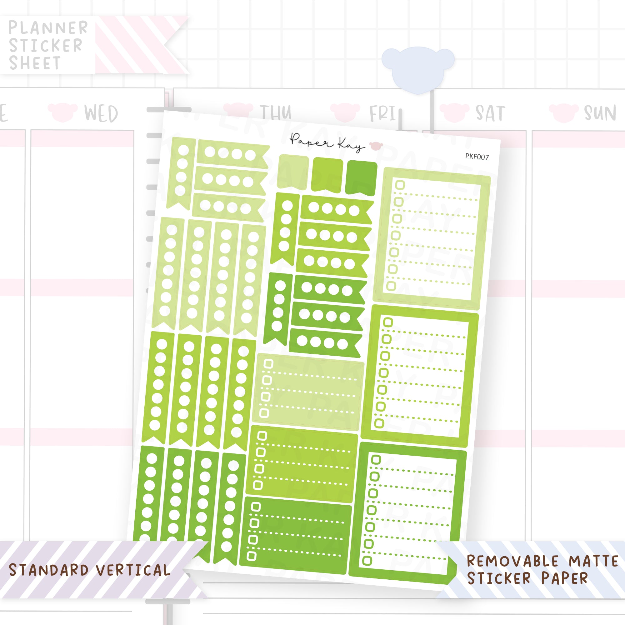 1.5" Wide Checklists - Functional Stickers