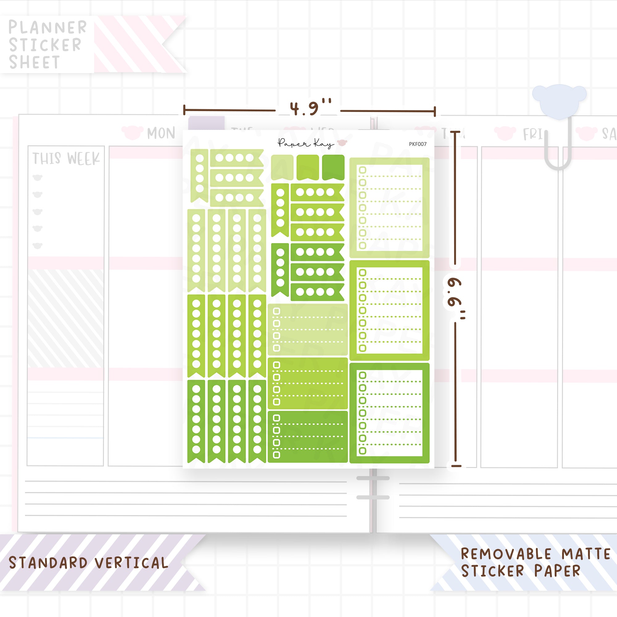 1.5" Wide Checklists - Functional Stickers