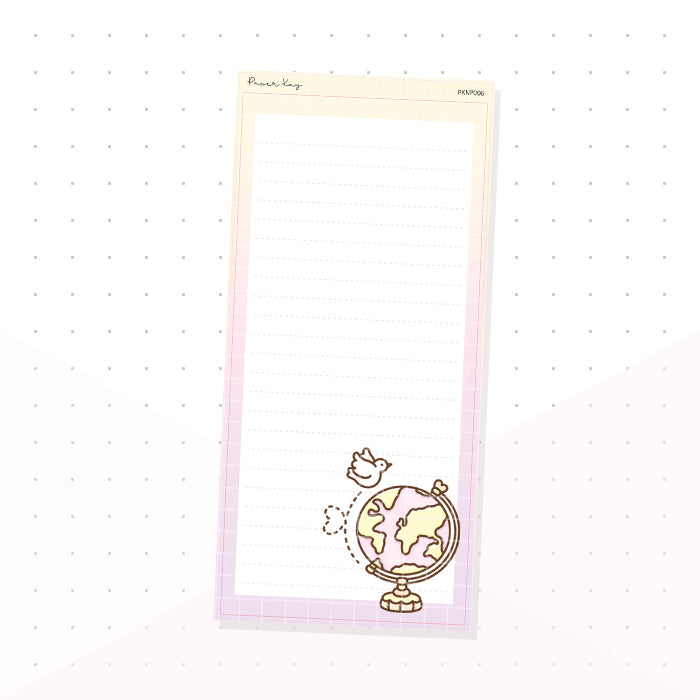 Globe Hobonichi Weeks Note Page - Planner Sticker