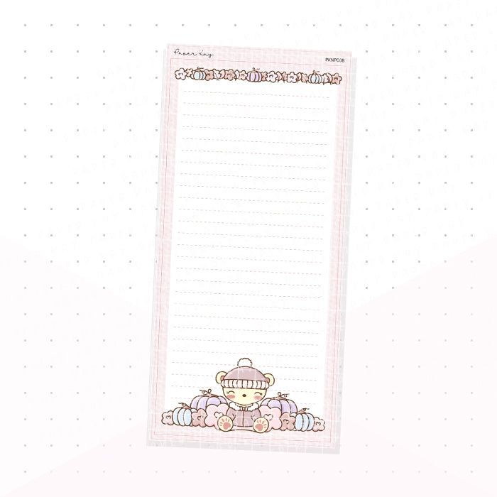 (PKNP008) Pink Pastel Fall - Lined - Hobonichi Weeks Note Page - Planner Sticker