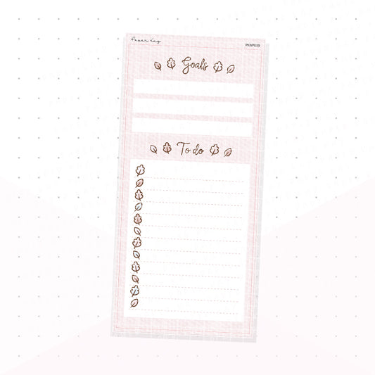 (PKNP009) Pink Pastel Fall - Goals - Hobonichi Weeks Note Page - Planner Sticker