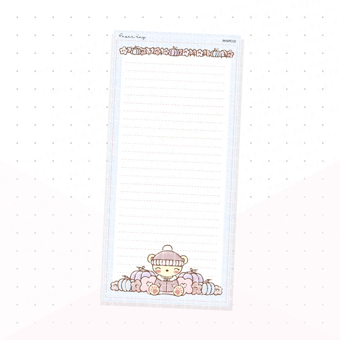 (PKNP010) Blue Pastel Fall - Lined - Hobonichi Weeks Note Page - Planner Sticker