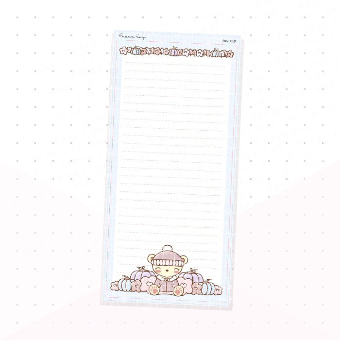 (PKNP010) Blue Pastel Fall - Lined - Hobonichi Weeks Note Page - Planner Sticker