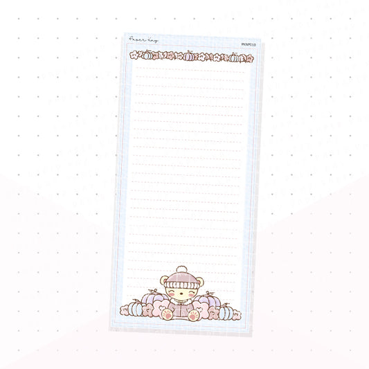 (PKNP010) Blue Pastel Fall - Lined - Hobonichi Weeks Note Page - Planner Sticker