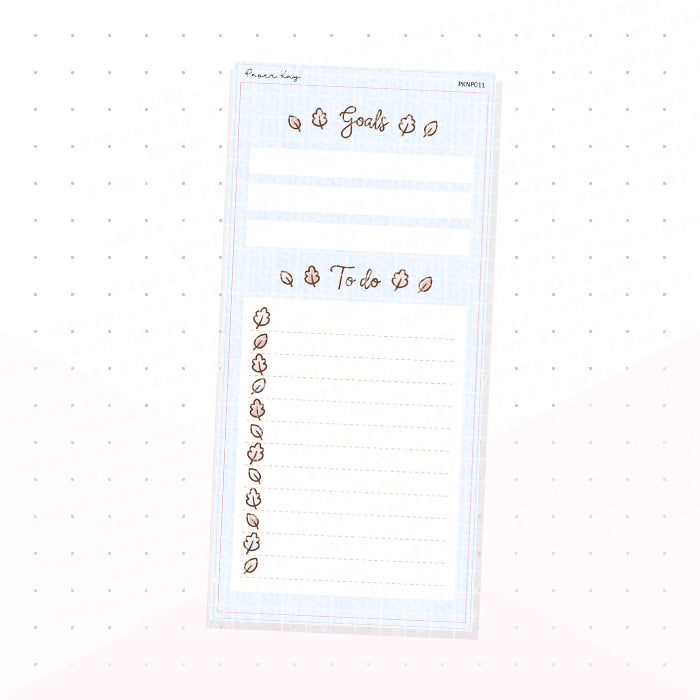 (PKNP011) Blue Pastel Fall - Goals - Hobonichi Weeks Note Page - Planner Sticker