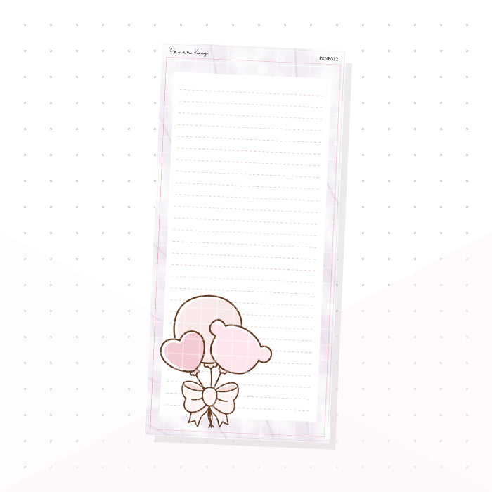 (PKNP012) Sweet Birthday Balloon- Lined - Hobonichi Weeks Note Page - Planner Sticker