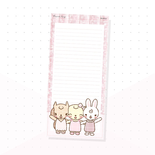 (PKNP013) Sweet Birthday Friends - Lined - Hobonichi Weeks Note Page - Planner Sticker