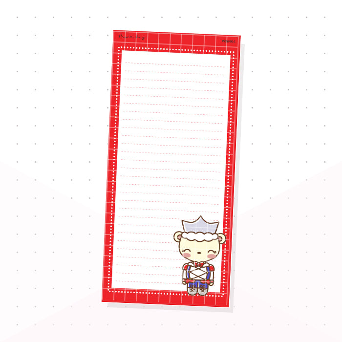 (PKNP016) Traditional Nutcracker Dot the Bear - Lined - Hobonichi Weeks Note Page - Planner Sticker