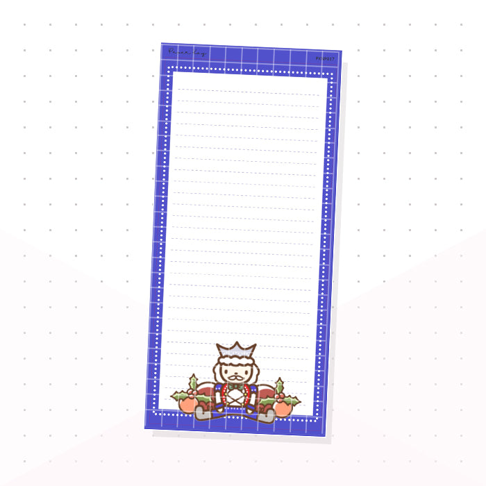 (PKNP017) Traditional Nutcracker Blue - Lined - Hobonichi Weeks Note Page - Planner Sticker